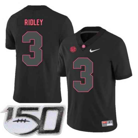 Alabama Crimson Tide 3 Calvin Ridley Black Shadow Nike College Football Stitched 150th Anniversary Patch Jersey
